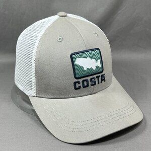 Costa Del Mar Snapback Hat Khaki Largemouth Bass Fishing Trucker Outdoor Mens